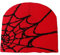 CLSSLVVBN Modische Spinnennetz Beanie Mütze für den Winter, unverzichtbar für alle, Unisex Strickmütze aus Acrylfasern, Spinnennetz Mütze, rot schwarz