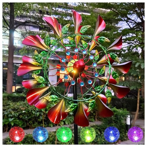 Solar WindmüHle 210cm Groß Windrad FüR DraußEn 360° Grad Drehbar Wetterfestes Gartendeko