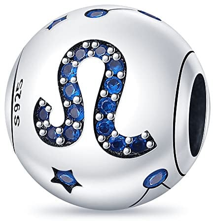 Star Sign Birthday Birth Month Date Horoscope Zodiac Constellation Charm Bead Pendant 925 Sterling Silver Compatible With Pandora Charm Moments Bracelet (Leo)