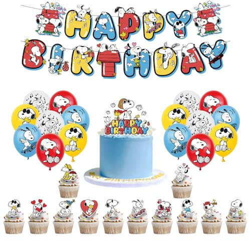 RZDQZY Kindergeburtstag Deko Set: Cartoon Luftballons, Kuchen Topper, Banner - Rot