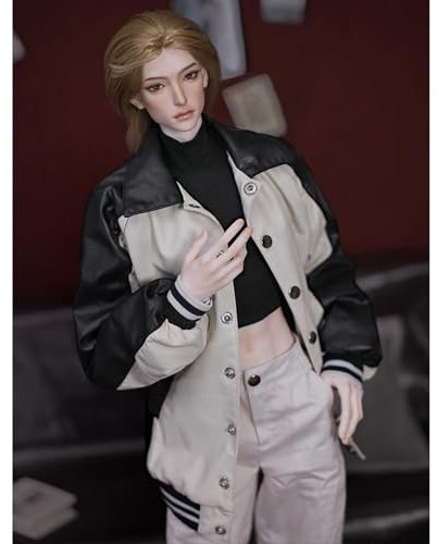 1/3 BJD-Puppe Männlich 68cm/26,77 Zoll Hübsche und Elegante BJD Doll, Exquisite Sammlerstück SD-Puppe mit Kleidungsset + Perücke + Schuhe + Hut + Make-up, Harzmaterial