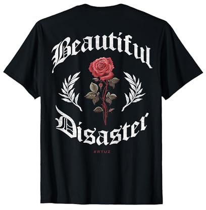 Urban Hip Hop Vintage Hipster Y2K Backprint Streetwear Rose T-Shirt