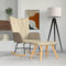 Schaukelsessel mit Hocker Creme Stoff,327624