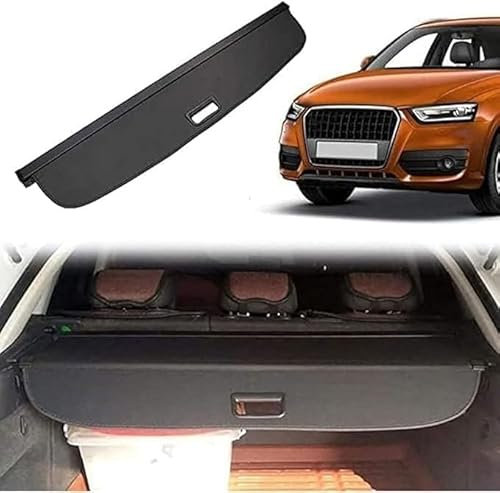 ZanLIn Auto Ausziehbar Kofferraum Rollo für Audi Q3 2013-2017, Laderaumabdeckung Kofferraumabdeckung Rollo Kofferraum Schutz Abdeckung