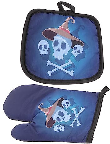 CIYODO Set Presine E Guanto Per Cucinare Halloween Design Semplice Da Forno Per Cucina Pulita E Ordinata