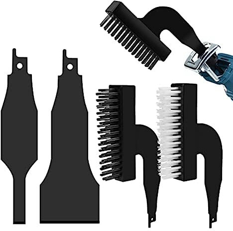 Sichuny 4-Teiliger Schaberklingensatz für Säbelsägen, Schwarz Reciprotools-Aufsätze und Adapter für Säbelsägen