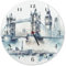 speecheese Wahrzeichen London Wanduhr aus Alu Big Ben Tower Bridge Design Eye-Catcher im Buckingham Palace-Stil London Flair