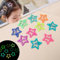 Bunte Leuchtende Haarspangen für Damen und Kleine Mädchen – 10 Stück Haarklammern im Set in Stern-, Rechteck- und Herzformen, Glow-in-the-Dark, Pentagramm Design, Haarclips (Stern)