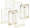 QWORK® 6 Stück Goldene Bilderrahmen, A5 Acryl-Schilderhalter Doppelseitig, Tischnummernhalter, für Hochzeit, Restaurant