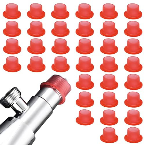Chausa 35 Pièces Joint D'étanchéité Anti fuite de Robinet Joint Robinet 1/2 Torique Caoutchouc Silicone Plomberie Rondelles pour Tuyau de Jardin et Salle de Bain (Rouge)
