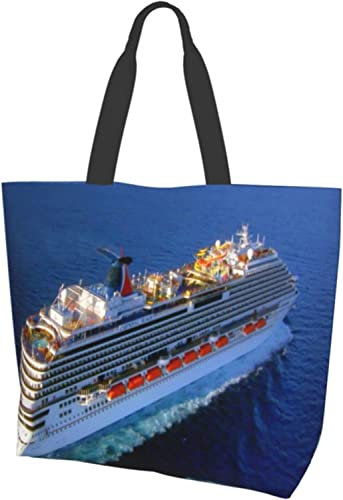 zerosevenee Damen Tote Umhängetasche Karneval Magische Kreuzfahrt Schiff Bücher Handtasche Aufbewahrung Wiederverwendbare Henkeltasche, Siehe Abbildung, Einheitsgröße