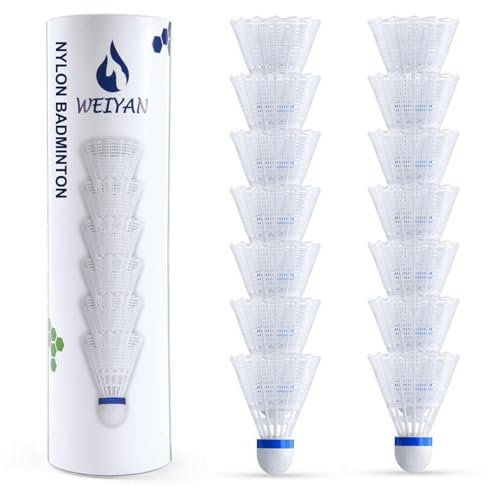 flintronic Volani da Badminton, 12 Pezzi Volani di Speedbadminton, Palline da Badminton, Volani da Badminton in Nylon per Allenamento e Competizione, Interni & Esterni Sport