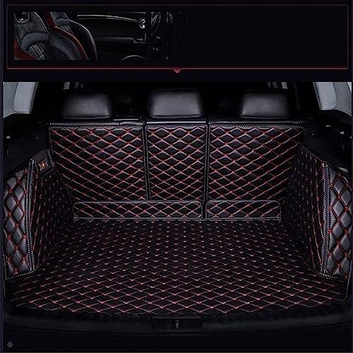 Alfombrilla de Maletero de Coche de Cobertura Completa para Ford Focus Hatchback 2012-2018, Bandeja de Carga,Interior de Cuero,D-Black Red