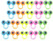 ibasenice 5 Sätze Kinderspielzeug Interaktives Party Fun Toy Finger Ringe Bildungsspielzeug Partybevorzugungsspielzeug Plastik 30 Stück * 5