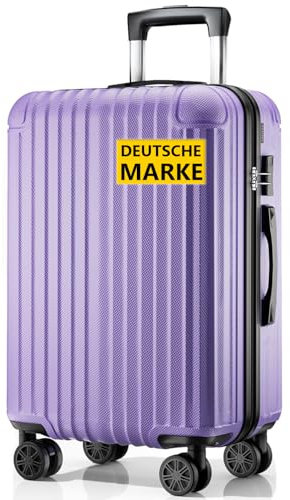 ABISTAB Hartschalen Reisekoffer groß 76x51x30cm, Handgepäck Koffer, Koffer & Trolleys mit 4 Rollen, Zahlenschloss, leicht Rollkoffer, Helllila