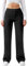 Friptspyg Pantalon Femme Taille Haute Large Bouton Jambe Droite Casual Travail Stretch de Yoga avec Poches,Noir S