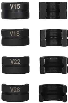 15/18/22/28mm Profi Presszange V-Kontur, Crimpeinsätze aus Cr45 Stahl, für Verpressen von Kupferrohr und Verbundrohr
