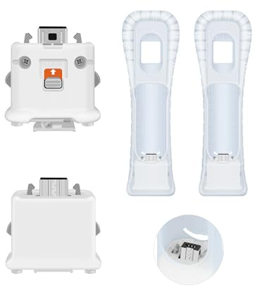 TOMSIN 2 Pack Adapter for Wii Motion Plus, External Motion Sensor Accelerator Attachment for Wii Remote Controller with Motion Plus