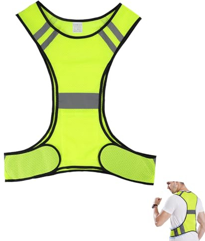 Reflektorweste Sicherheitsweste verstellbar für Erwachsene & Kinder, Warnweste mit Reflektoren, atmungsaktives Mesh, erhöhte Sichtbarkeit beim Joggen, Radfahren, Laufen, XS-M, Neonorange