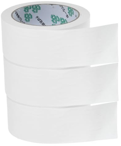 HAPINARY Ruban Adhésif D'emballage Kraft Blanc 3 Rouleaux, Papier Kraft Autocollant, Haute Viscosité et Facile à Décoller pour Scellage de Colis et Cartons