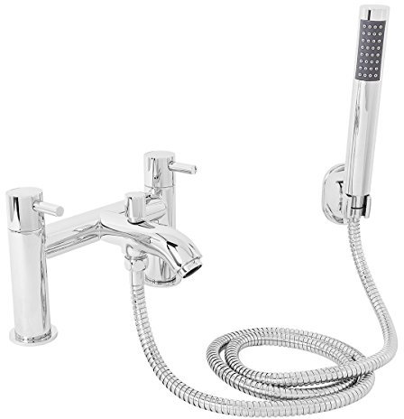 Aquariss Designer Brass Bathroom Dual Twin Lever Action Bath Shower Mixer Taps Chrome