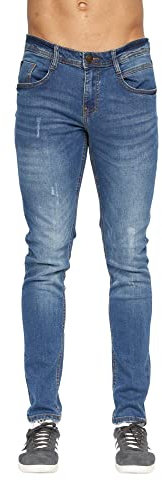 Duck and Cover - Mens 'Tranfold' Essential Faded Stretch Slim Fit Jeans (40W / 32L, Stonewash)