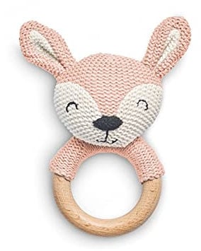 Jollein 054-014-65322 Holz Greifling Strick REH Pale pink