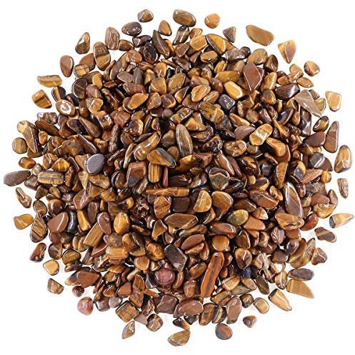 WAYBER Dekorative Steine, 0,9 kg/920 g (Füllung 1,8 Tassen), Tigerauge, unregelmäßige Edelsteine, Kieselsteine, Quarzkies für Aquarium, Schildkröte, Aquarium, Dekoration, Sukkulenten, Ornament,