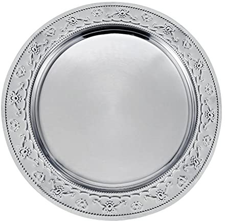Brightalk 13-Inch Stainless Steel Charger Plates, 6Pcs Silver Dinner Plate Chargers Round Server Ware