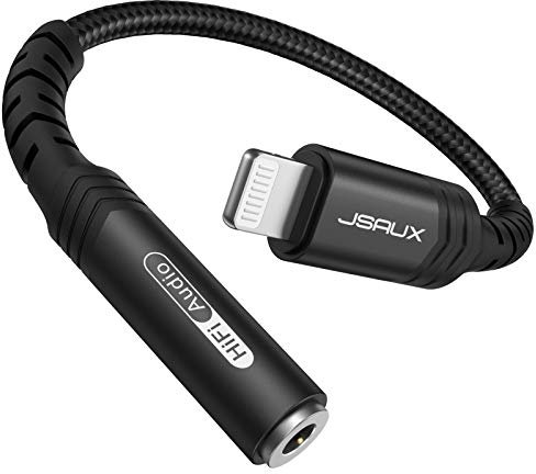 JSAUX Lightning auf 3,5 mm Kopfhörer Adapter MFI Zertifizierung Aux Adapter, Lightning auf Klinke Audio Adapter Kompatibel mit iPhone 14 Plus Pro Max 13 Mni 12 11 Pro 11 Pro Max X XS XS Max 8 7