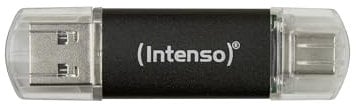 Intenso Twist Line 128 GB, Dual USB-Stick 3.2 Gen 1x1, USB-C und USB-A, 70MB/s, Anthrazit