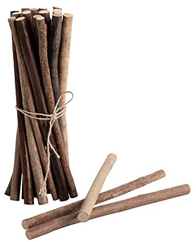 LAZACA Holzstäbchen zum Basteln Zweige Handwerk Log Holzblock Sticks Natürliche Baumrinde Rustikale Wohnkultur DIY (Länge 25cm/10 Stück)