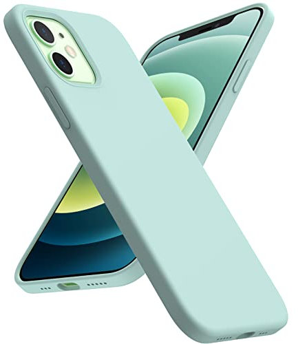 ACRONIX Cover Silicone per iPhone 12 (6.1), Silicone Liquido Premium, Custodia Protettiva Antiurto a 3 Strati, Case Ultra-Sottile con Fodera in Microfibra per iPhone 12 Pro- Menta Verde