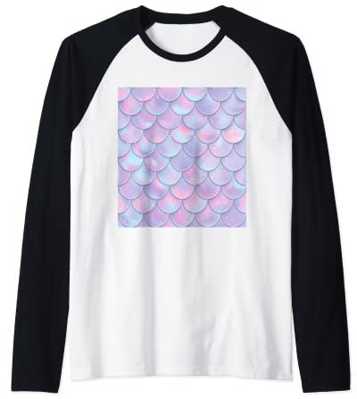 Meerjungfrau Kostüm Fasching Halloween Bunte Schuppen Flosse Raglan