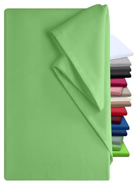 npluseins Bettlaken 240x275cm – Leintuch Gummizug – Tuch ist ideal für Terrasse Reisen Camping und Tischtuch - Wohnmobil Laken - Betttuch Gummizug – 100% Baumwolle, ca. 240 x 275 cm, grün