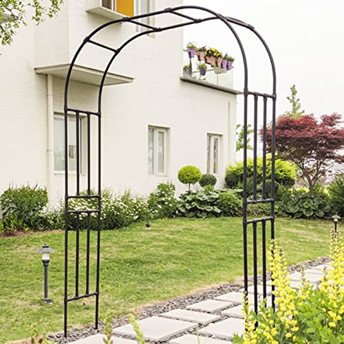 Gartenbögen Gehweg Rankgitter,Outdoor Rosenbogen Blumenständer Metall Pergola Arbor,Reben Kletterbogen Arbor Wetterfest,Für Rasen/Hinterhof/Terrasse/Party Deko ( Color : Black , Size : 220cm/86in )