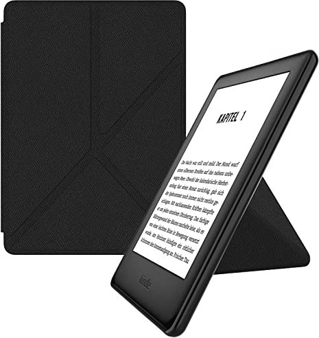 MyGadget Custodia Origami per Amazon Kindle Paperwhite 10a Generazione (2019 - J9G29R - 6 Pollici) - Cover con Funzione Appoggio e Sonno | Sveglia - Nero