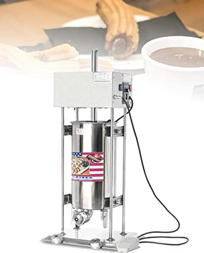 Commercial Latin Fruit Jam Filling Machine, 15L Spanish Churro Maker with 2 Speed, Detachable Churro Doughnut Filler Filling Machine with 5 Replaceable Nozzles and Pedal Control, for Restaurant Baker