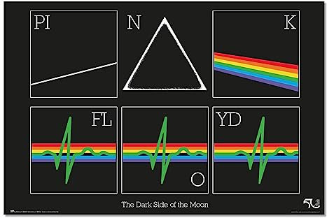 Grupo Erik Poster Pink Floyd Poster Dark Side of the Moon Kunstdruck - Deko Wohnzimmer oder Deko Schlafzimmer - Deko Zimmer - Größe : 61 x 91 - Offizielle Lizenz - Pink Floyd Fanartikel