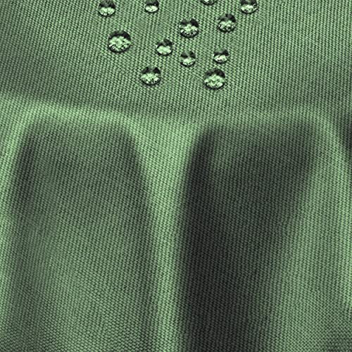 DecoHomeTextil Leinen Optik Tischdecke Oval 160 x 260 cm Dunkelgrün | wasserabweisend, fleckenabweisend, abwaschbar, Lotuseffekt