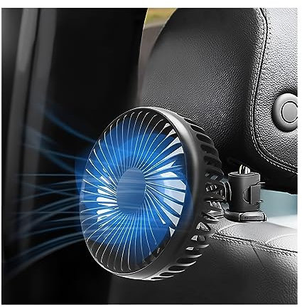 CGEAMDY Auto Ventilator, Auto Ventilator Fan 360 ° Rotation Lüfter Wenig Lärm Sommerlüfter, 12V USB Ventilator 3 Geschwindigkeiten für Auto Van SUV, RV, Boot(Stuhlrücken)