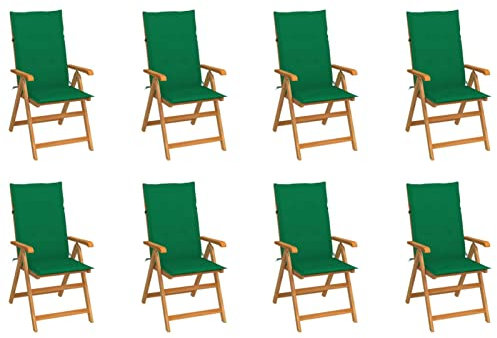 GuyAna Garten-Liegestühle mit Kissen 8 STK. Massivholz Teak Gartenliege Auflage Sonnenliegen