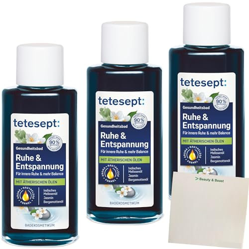 Tetesept Ruhe & Entspannungsbad 3er Pack (3x125ml Packung) + usy Block