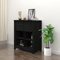 QJBSAVVA Sideboard, Bücherregal mit Türen Kommode mit Schubladen Garderobe Set Tv Schrank Hoch Geeignet für Küche Wohnzimmer Schlafzimmer Badezimmer Schwarz 70x35x80 cm Massivholz Kiefer