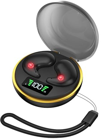 Annadue Unsichtbare Ohrhörer, Bluetooth-Ohrhörer, Schlaf-Ohrhörer, Geräuschisolierende Schlafkopfhörer, Kabellose Schlaf-Kopfhörer, Bluetooth 5.3, mit Ladehülle, Zum Seitlichen Schlafen