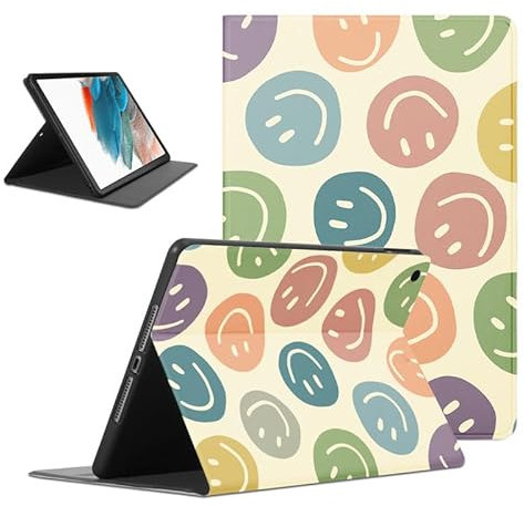 Foonary Cover Tablet per Samsung Galaxy Tab A8 (SM-X200/X205/X207) 10,5, Ultra Sottile PU Pelle Antiurto Custodia Flipcon Funzione Supporto Protettiva Case per Tab A8 (SM-X200/X205/X207),Kawaii Smile