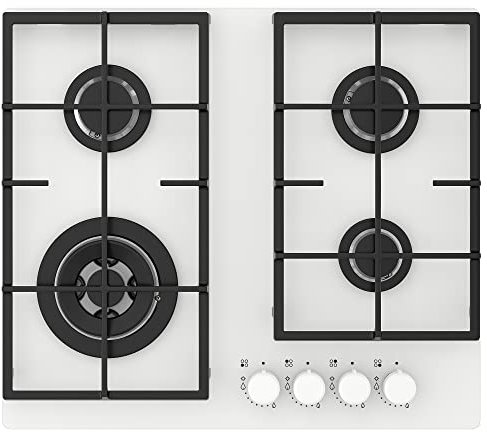 VASASTAN gas hob, 59 cm, 500 glass/white