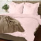 Pizuna Coton Luxueux Ensemble de Housses de Couette 200x200 cm 2 Personnes Rose Clair, Tissu de Satin de Coton à 800 Fils au Pouce carré Housse de Couette Respirante avec Fermeture à Boutons
