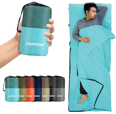 JAICOM Drap de Sac de Couchage, Sac a Viande Couchage, 220 x 90cm Sac de Couchage ultraléger, Confortable et Portable, il Convient aux Voyages en Plein air, aux hôtels et aux Chambres à Coucher