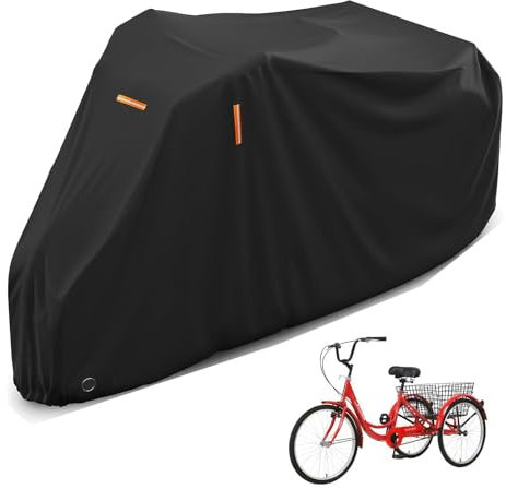 Dreirad-Abdeckung für Erwachsene, elektrisch, Fahrradabdeckung, winddicht, wasserdicht, schützt Ihr Fahrrad vor Regen, Sonne und Schmutz (schwarz)